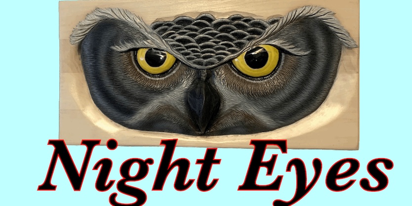 Night Eyes, incredable large Owl wooden sculpture